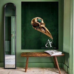 Malachite Raven Skull